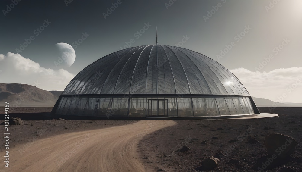 Obraz premium Greenhouse on an unknown planet.