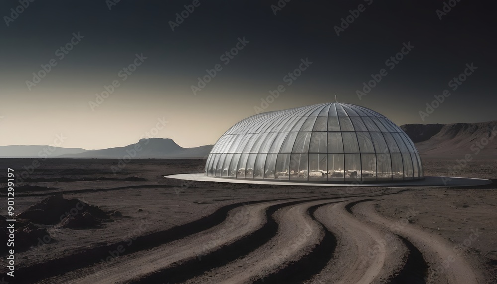 Obraz premium Greenhouse on an unknown planet.