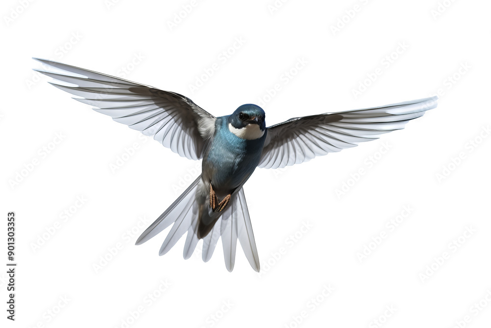 Obraz premium Flying swallow bird illustration PNG with transparent background for nature-themed designs and artistic projects