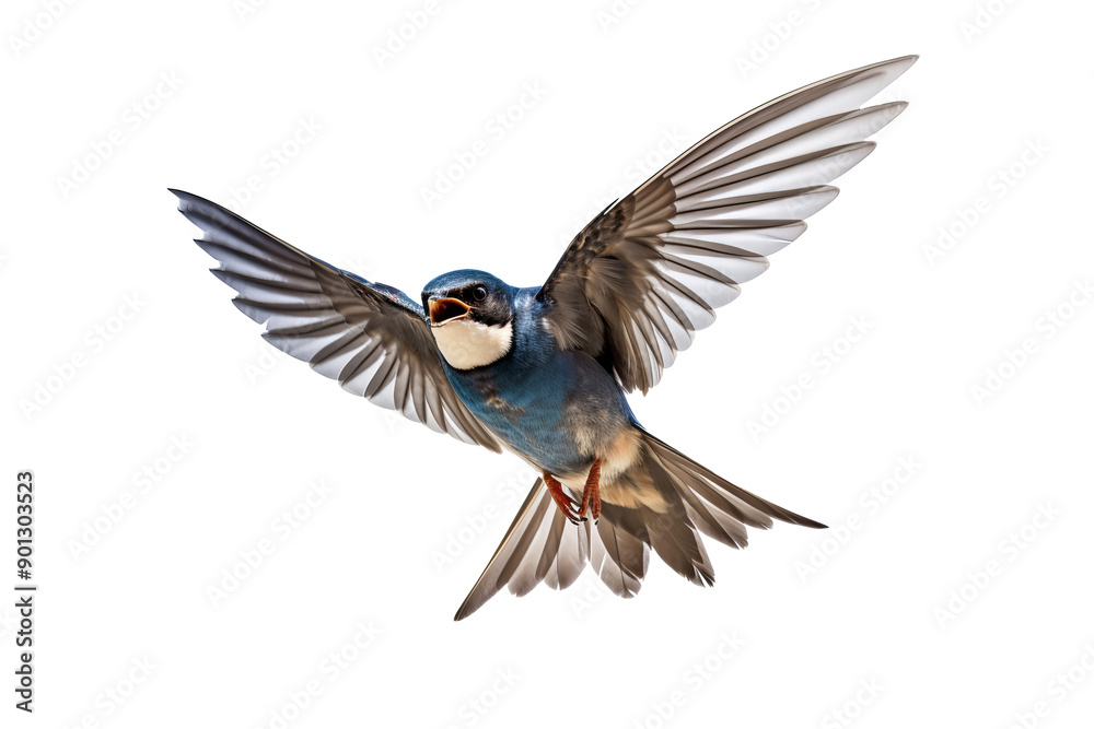 Fototapeta premium Flying swallow bird illustration PNG with transparent background for nature-themed designs and artistic projects