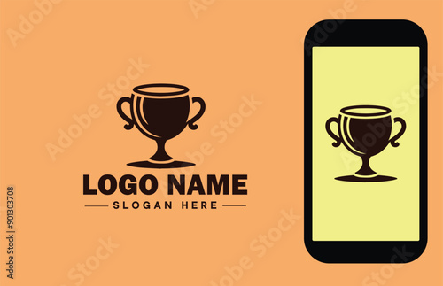 Glassware company icon Glassworks Glass production firm Glass manufacturer flat logo sign symbol editable vector