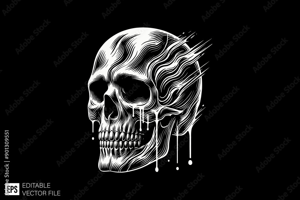 Dark art scary skull head vector illustration design Dark art scary skull head vector illustration design