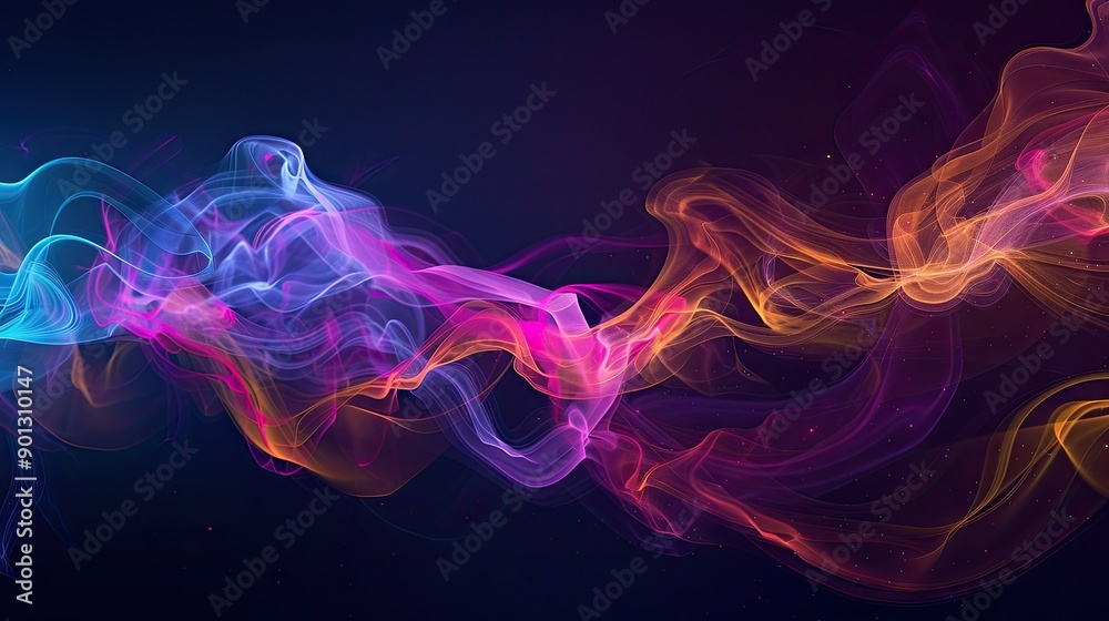 Swirling colorful smoke on a dark backdrop, perfect for dramatic and vibrant abstract scenes. Swirling colorful smoke on a dark backdrop, perfect for dramatic and vibrant abstract scenes.