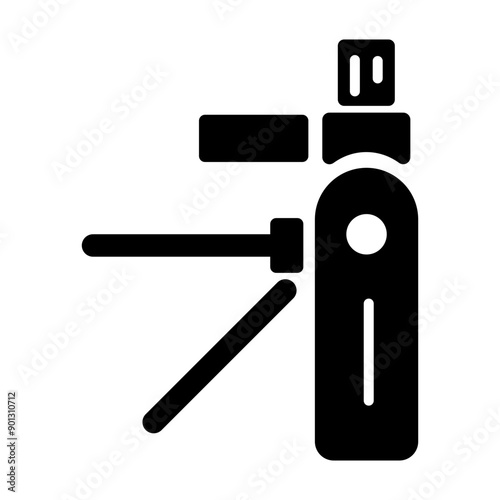 A glyph style icon of turnstile gate