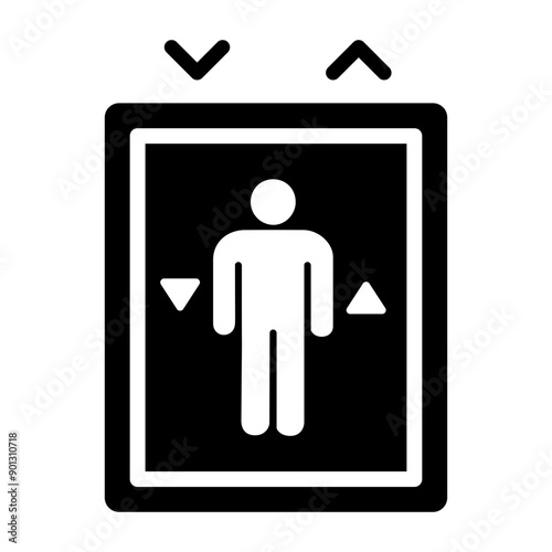 A filled style icon of elevator