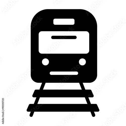 Train station icon in glyph style 