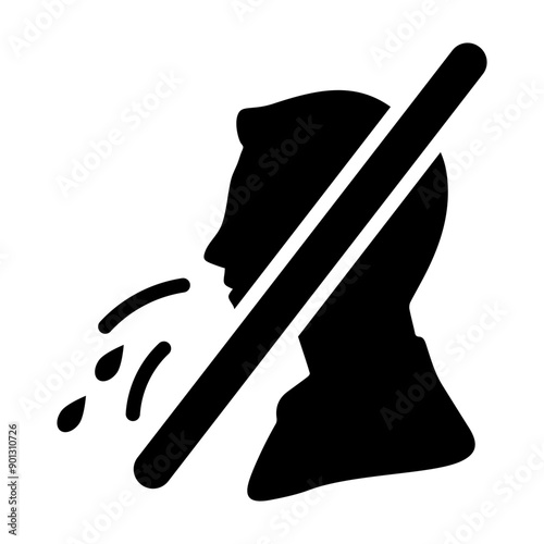 A glyph style icon of no spitting 
