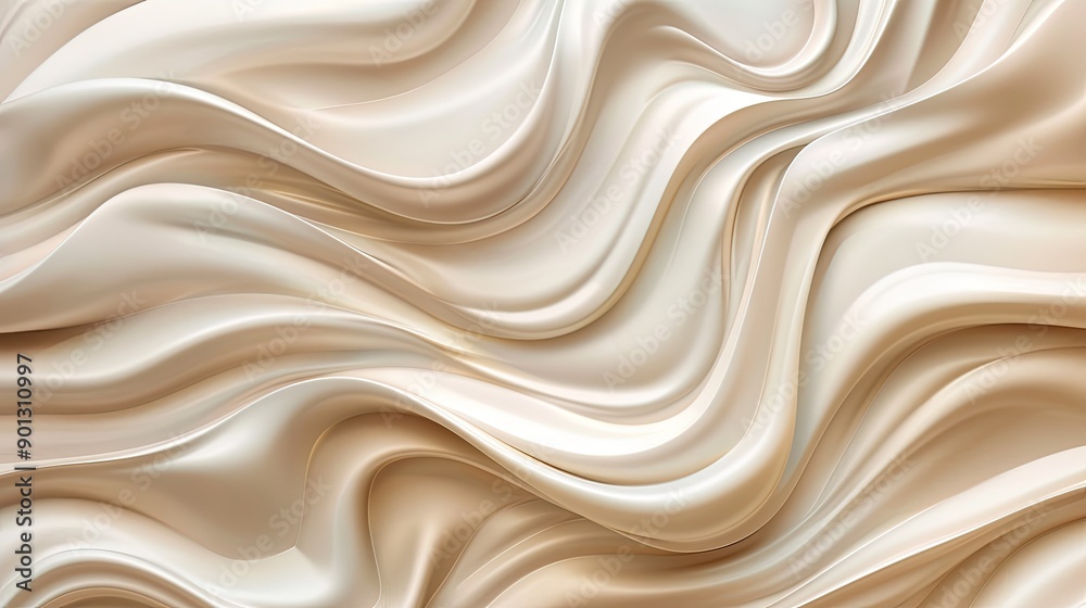 Wavy patterned beige 3D wall panel, pearl light brown texture, abstract structure art backdrop for interior decor, macro. Wavy patterned beige 3D wall panel, pearl light brown texture, abstract structure art backdrop for interior decor, macro.