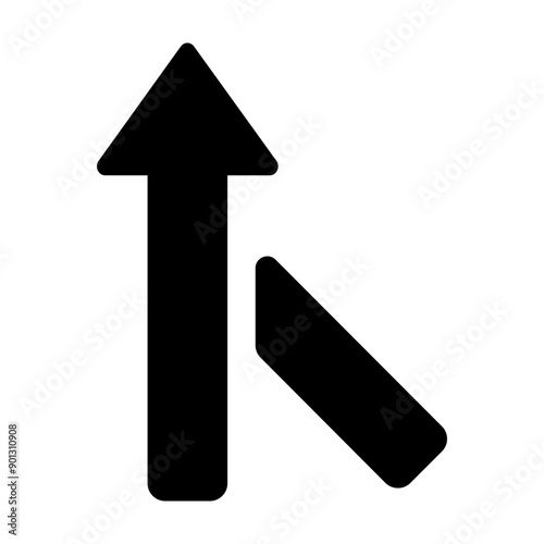 A glyph style icon of road merge sign