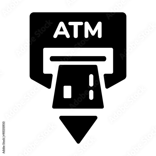 A filled icon of atm withdrawal