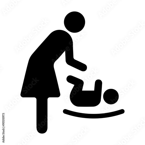A glyph style icon of baby room