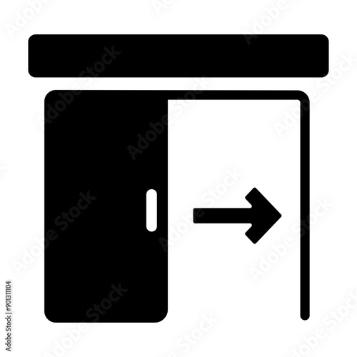 A filled style icon of slide door