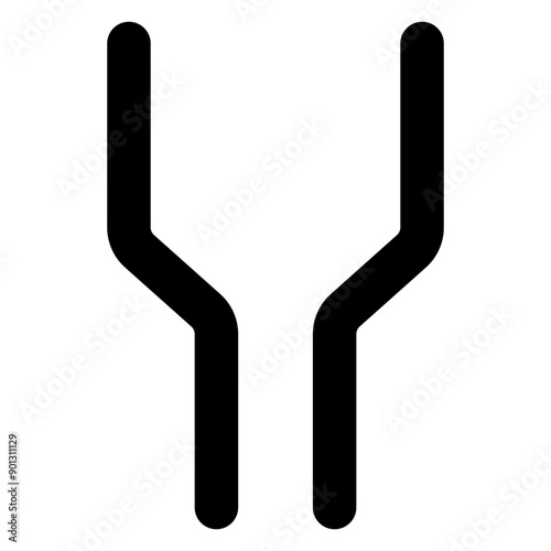A glyph style icon of wide road