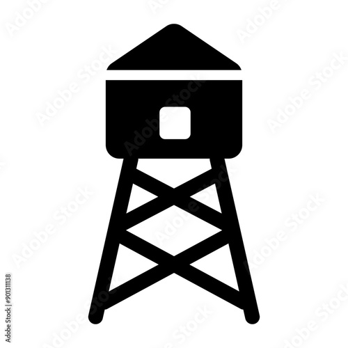 A glyph icon of water reservoir tank