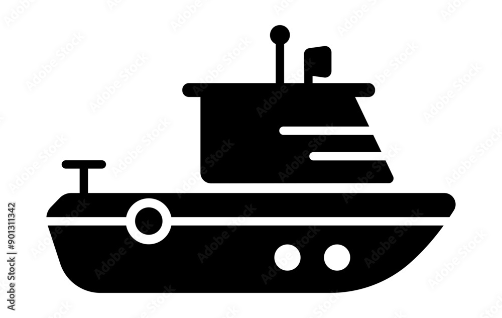 Rescue boat icon designed in filled style Rescue boat icon designed in filled style