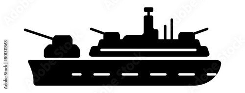 A filled style icon of warship