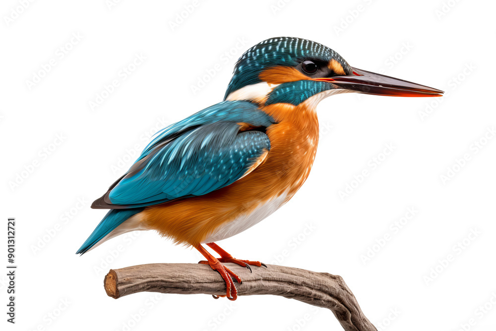 Obraz premium Colorful kingfisher bird in mid-flight isolated on transparent background with detailed feathers and vibrant plumage ideal for nature and wildlife design projects