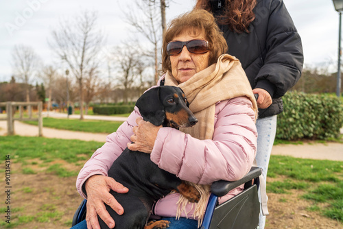 A teenager with her grandmother