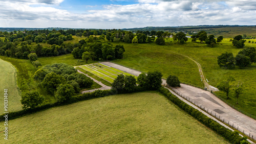 Aerial view of the new cemetry at Rosscor Bridge in Enniskillen, Northern Ireland photo