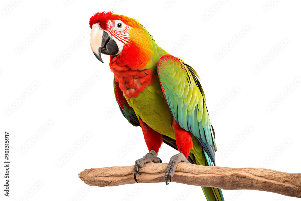 Obraz premium Colorful parrot PNG image isolated on transparent background, ideal for tropical and exotic bird illustrations or nature-themed design projects