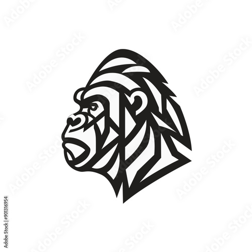 Gorilla logo minimalist  simple and elegant. vector illustration