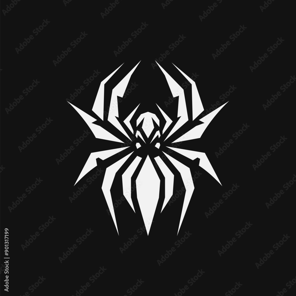 Obraz premium Minimalist, simple and elegant spider logo. Vector illustration