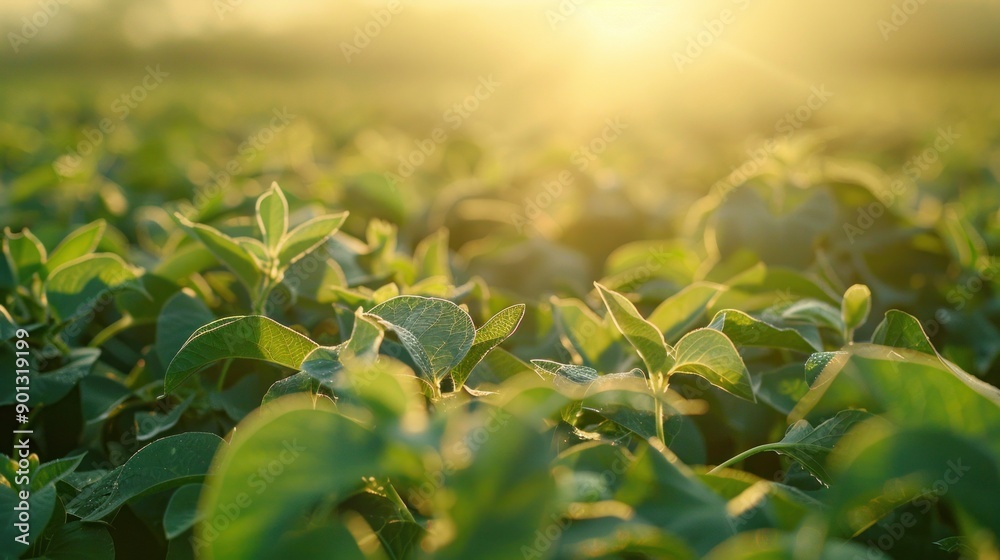 Sunrise Over Lush Green Field Sunrise Over Lush Green Field