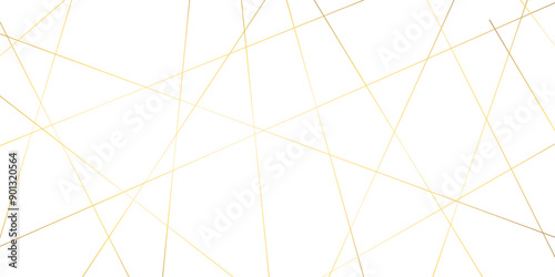 Luxury banner golden geometric lines overlap design. Golden Seamless random chaotic lines on transparent background.