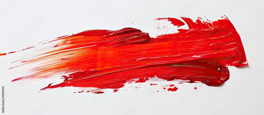 Close up of a vibrant red paint stroke against a white backdrop with empty space for text or design in the image. Creative banner. Copyspace image Close up of a vibrant red paint stroke against a white backdrop with empty space for text or design in the image. Creative banner. Copyspace image