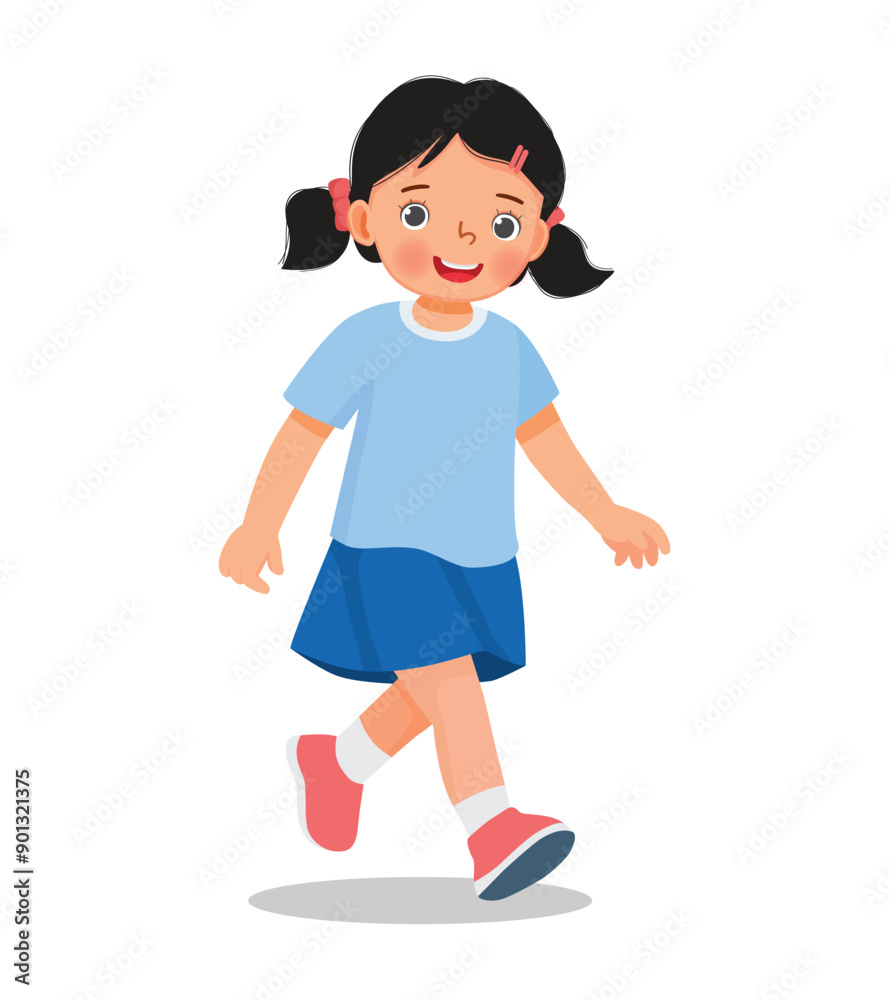 cute little girl walking on the street cute little girl walking on the street