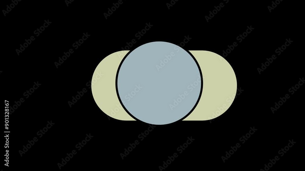 Dark and light mode, moon and sun, toggle setting animated footage looping