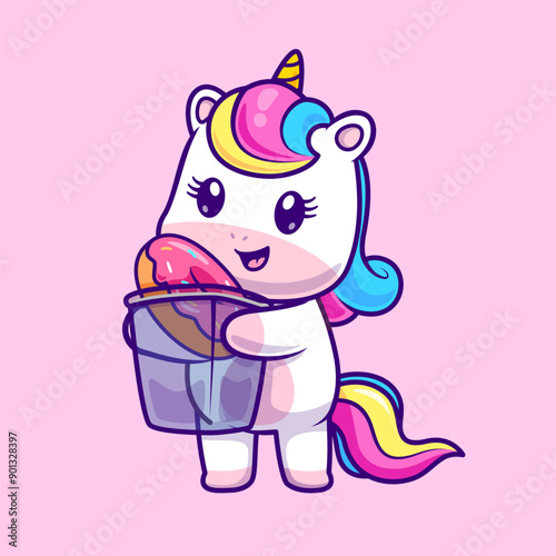 Cute Unicorn Bring Donut In Basket Cartoon Vector Icon
Illustration. Animal Food Icon Concept Isolated Premium
Vector. Flat Cartoon Style
