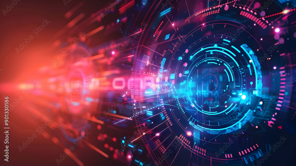 Obraz premium Abstract technology background Hitech communication concept innovation background. Generative Ai.