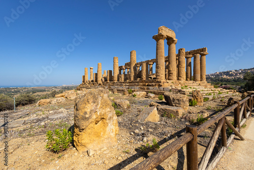 Temple of Juno in the Valley of the Temples in Agrigento, Sicily, Italy