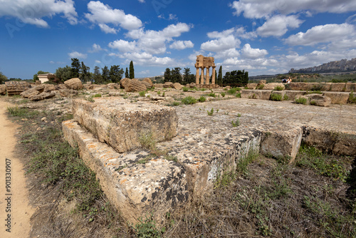 Temple of the Dioscuri, Castor and Pollux in the Valley of Temples, Agrigento, Sicily, Italy photo