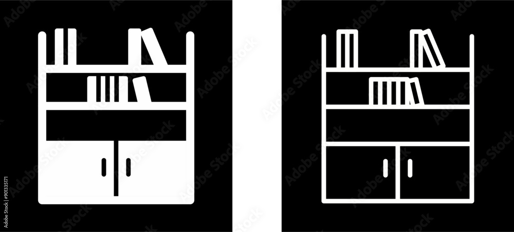 Fototapeta premium Book Shelf Vector Icon