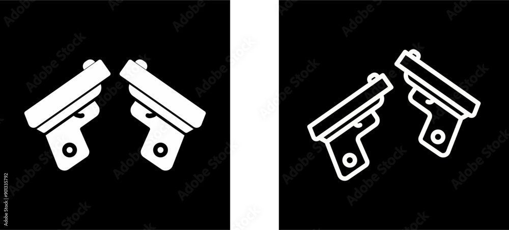 Two Guns Vector Icon Two Guns Vector Icon