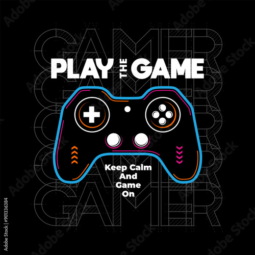 Vector joysticks gamepad illustration with slogan next level, for t-shirt prints and other uses.

