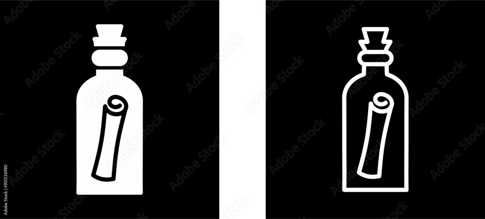 Scroll in Bottle Vector Icon Scroll in Bottle Vector Icon