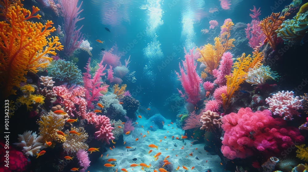 Naklejka premium Colourful soft corals and marine