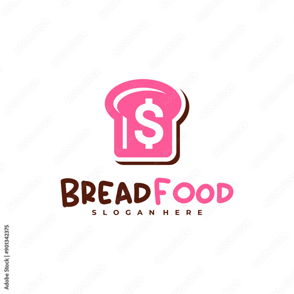 Money with bread logo vector template, Creative bread money logo design concepts Money with bread logo vector template, Creative bread money logo design concepts