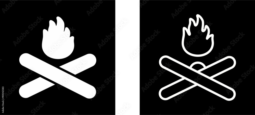 Fototapeta premium Bonfire Vector Icon