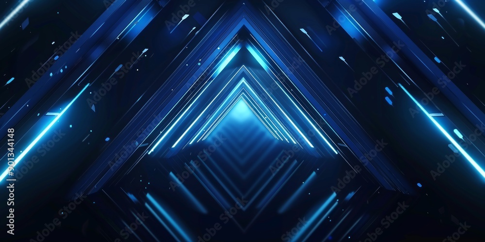 Dark blue polygonal background, neon blue tech and black background, Dark blue polygonal background, neon blue tech and black background,