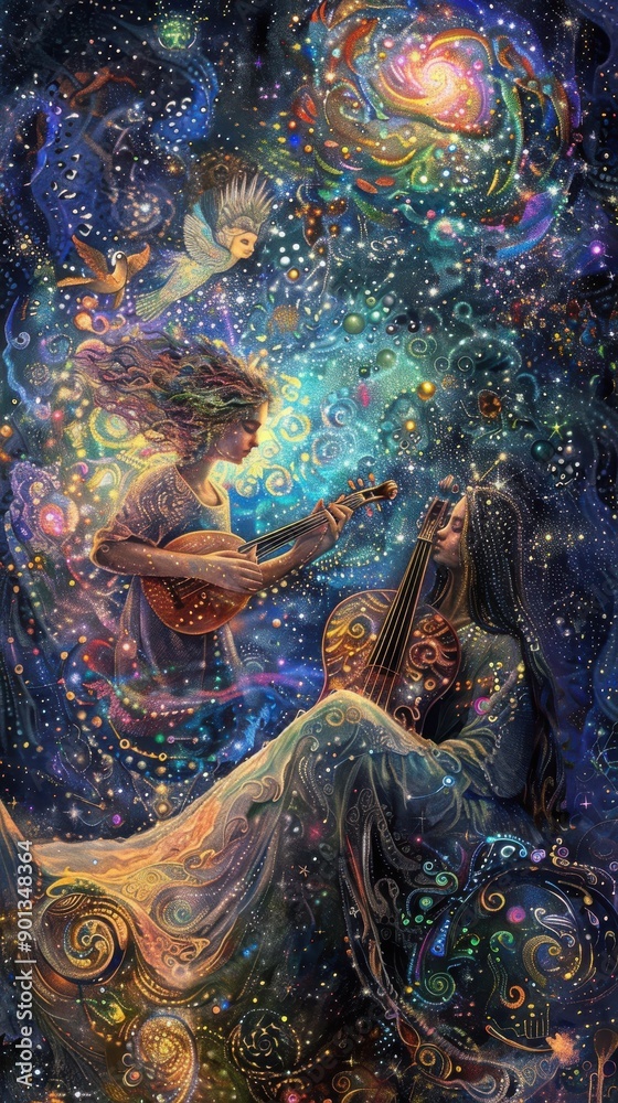 Meditation group playing spiritual instruments, angels appearing, cosmic scenery with colorful stars, intricate details --ar 9:16 Job ID: 0c0af2d4-03bc-45fd-9bf7-2c74d4403aa7 Meditation group playing spiritual instruments, angels appearing, cosmic scenery with colorful stars, intricate details --ar 9:16 Job ID: 0c0af2d4-03bc-45fd-9bf7-2c74d4403aa7