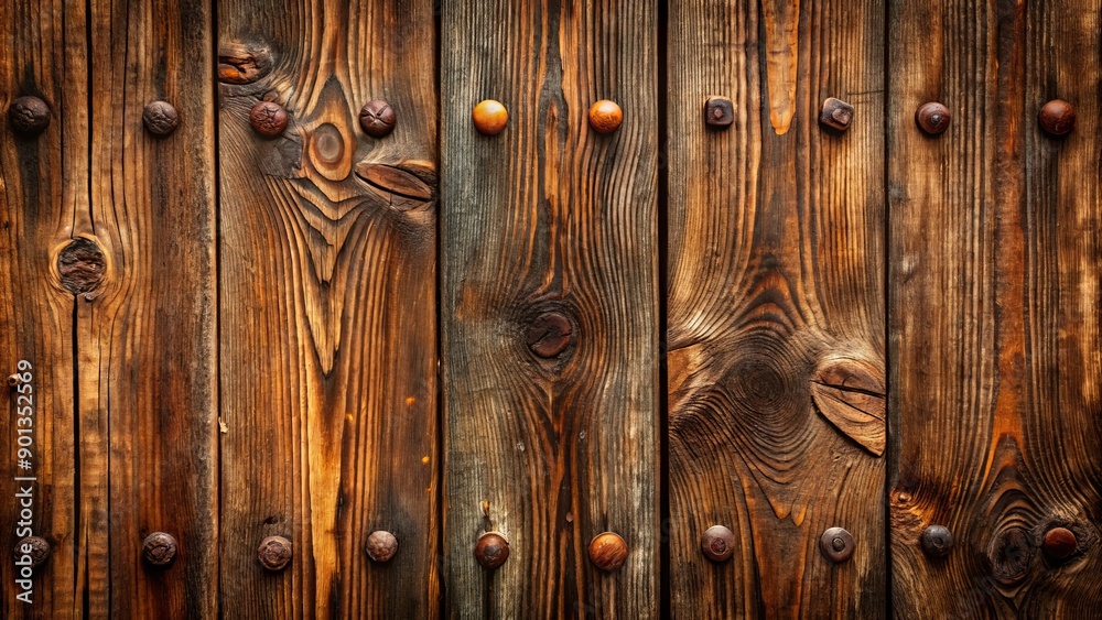 Weathered, distressed, dark brown wooden texture with rusty nails and visible woodgrain, ideal as a rustic background or banner for natural, earthy designs. Weathered, distressed, dark brown wooden texture with rusty nails and visible woodgrain, ideal as a rustic background or banner for natural, earthy designs.