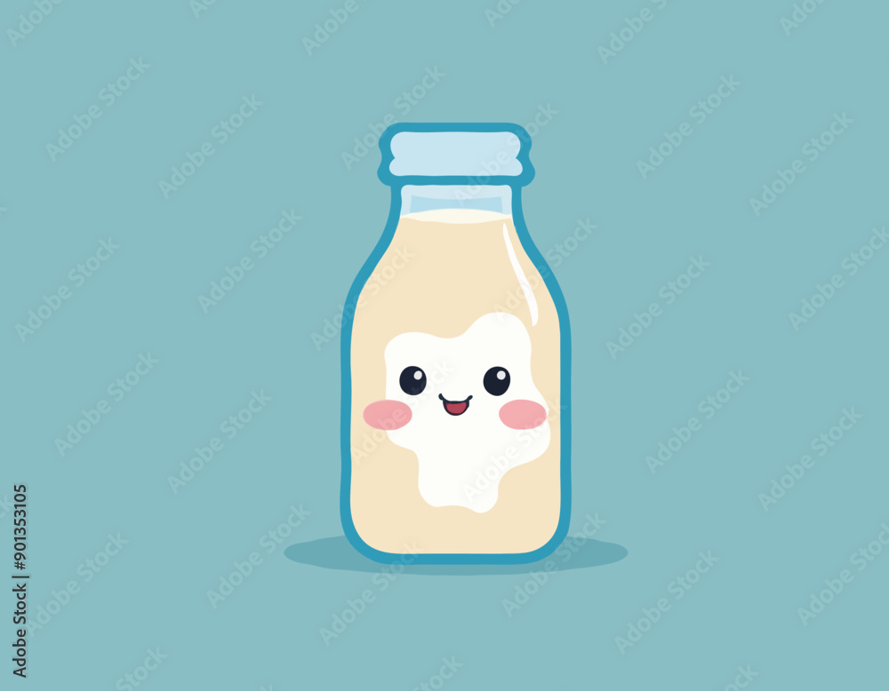 Baby milk bottle in cartoon flat style, stock vector illustration Baby milk bottle in cartoon flat style, stock vector illustration