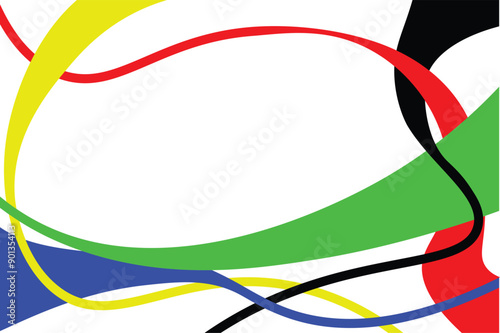 Colored olympic games rainbow wave frame vector isolated