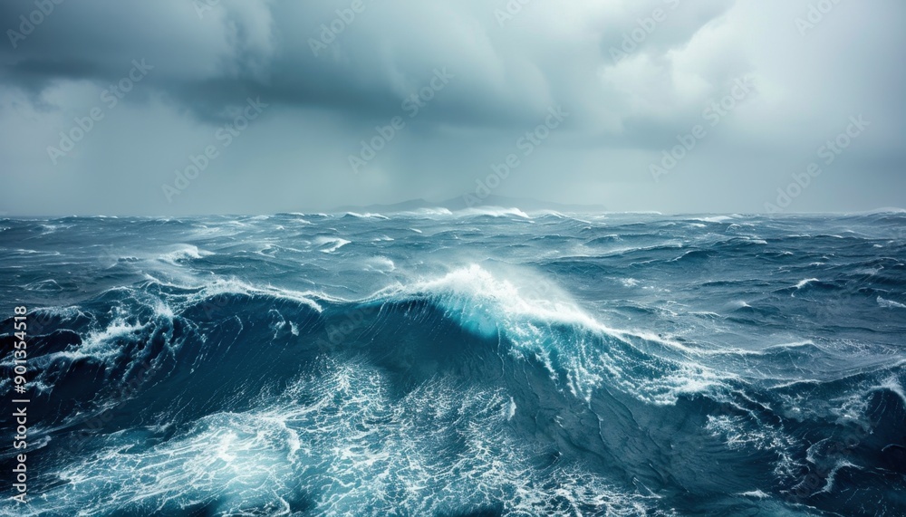 Rough Seas And Cloudy Sky Over The Open Ocean Rough Seas And Cloudy Sky Over The Open Ocean