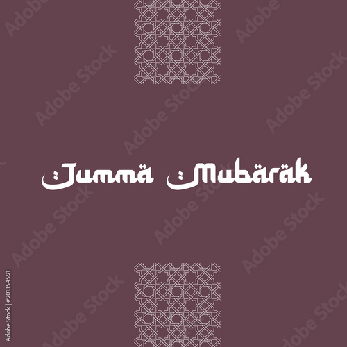 Jumma Mubarak Islamic greeting card background.