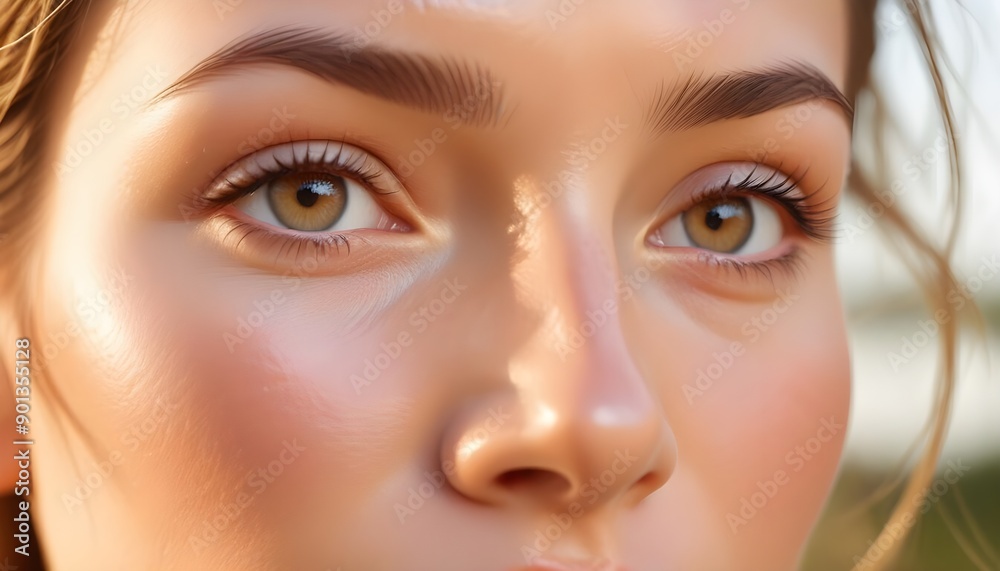 Close up of a Skincare Model with smooth skin Close up of a Skincare Model with smooth skin